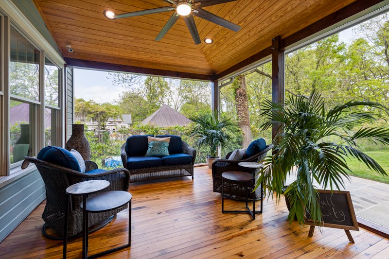 Outdoor living space with seating